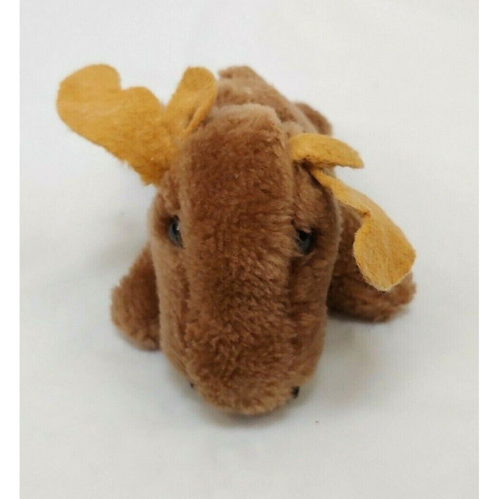 Vintage 1981 R Dakin & Co Moose Plush Toy Small Mini Brown Stuffed Animal